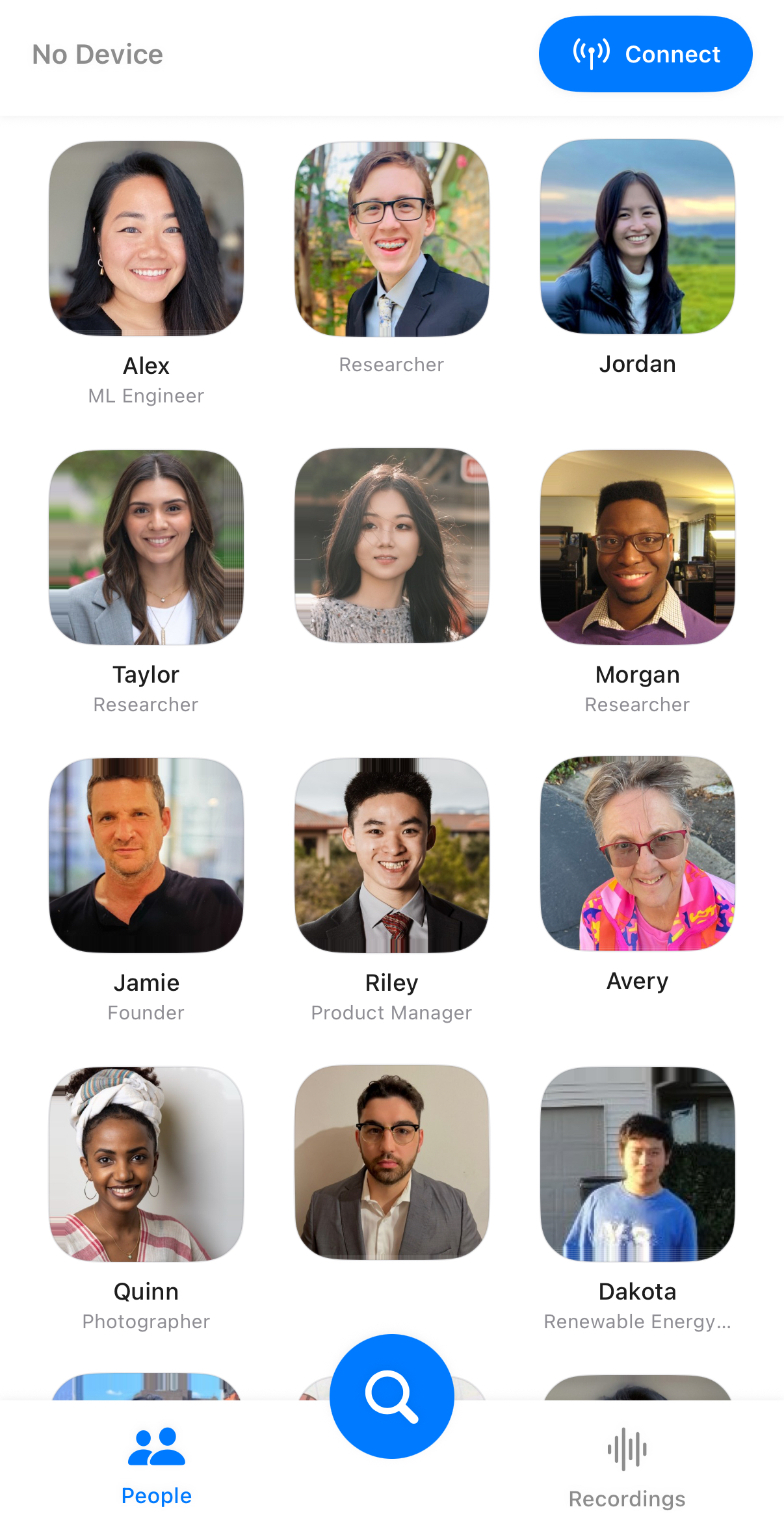 Faces recorded in Remember